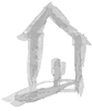 gray stylized house logo